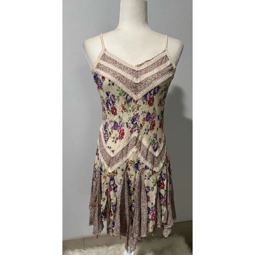 Free People intimately flower patch pattern lace fairy core dress SP